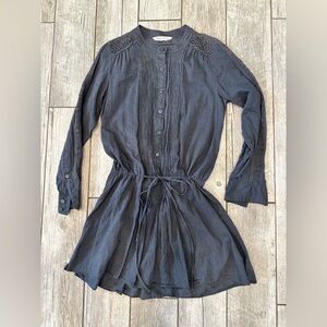 Rebecca Taylor Graphite Gray Cotton Eyelet Lace Shirt Dress 4